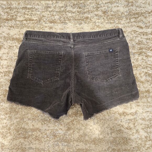 Gap Shorts Womens 12 Gray Corduroy Raw Hem Cut Off Mid Rise Stretch Grunge Boho - Picture 5 of 8